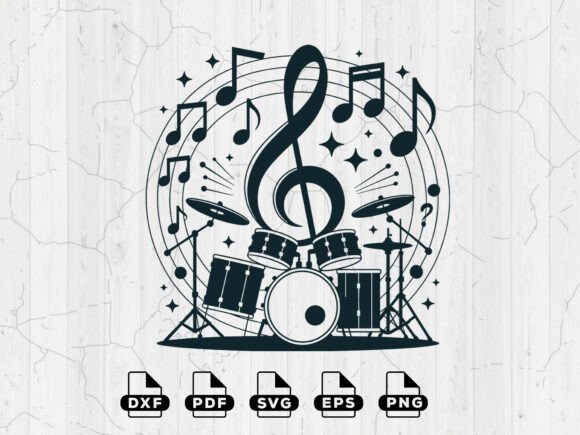 Download Musical Decal Art Svg, Silhouette File - Silhouette file Collection