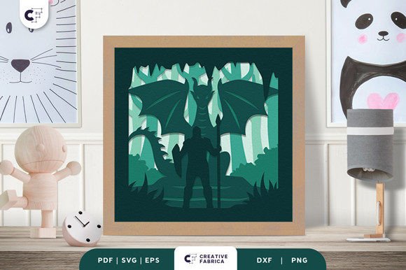 Download Dragonslayer 3D Shadow Box Paper Cut SVG - Premium Resources