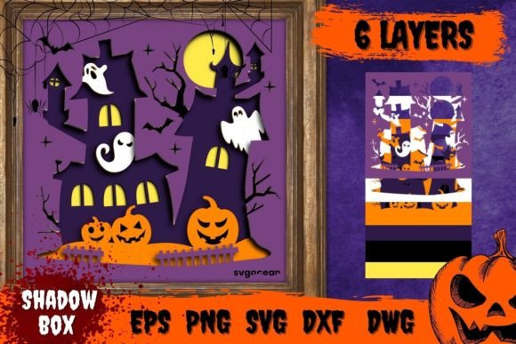 Download Haunted House Shadow Box Svg - Haunted house shadow box Collection