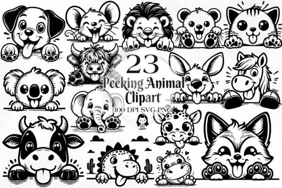 Download Peeking Animal SVG PNG Clipart Bundle - Animal svg Collection