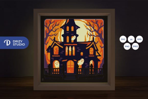 Download Haunted House 3D Layered Paper Cut - Premium Resources