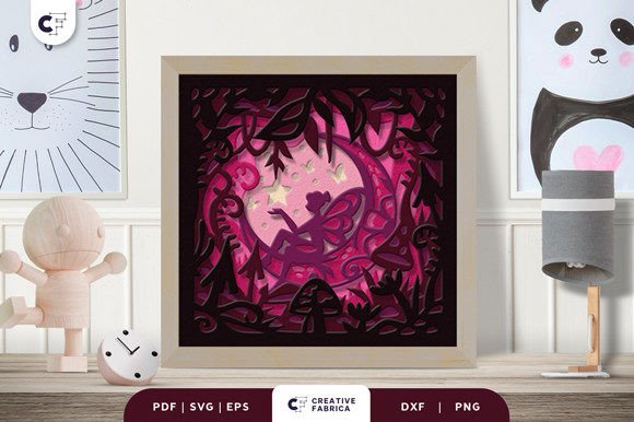 Download Little Fairy 3D Shadow Box Paper Cut SVG - Fairy 3d shadow box paper cut svg Collection