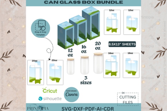 Download Can Box: Cricut &amp; Silhouette File 171 - Silhouette file Collection