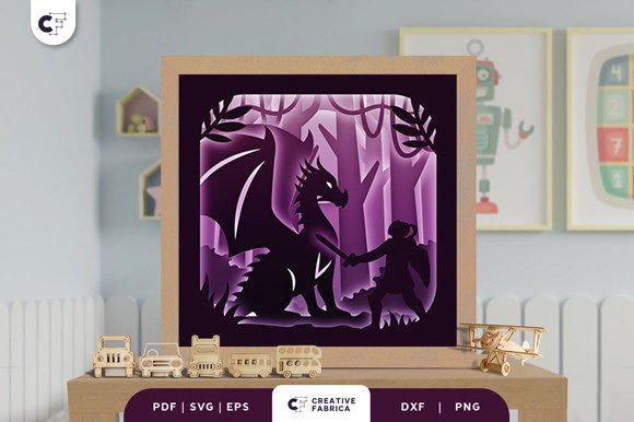 Download Dragon World 3D Shadow Box Paper Cut SVG - Premium Resources