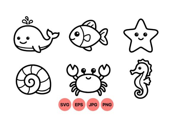 Download Cute Sea Animal Svg Icons - Animal svg Collection